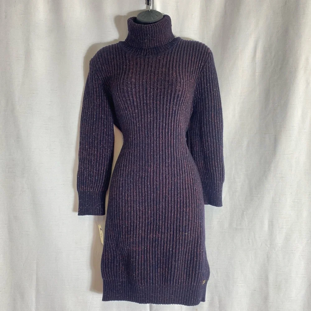 CHANEL DRESSES Roll Neck Sweater Dress Cashmere Blend Size 46 FRANCE